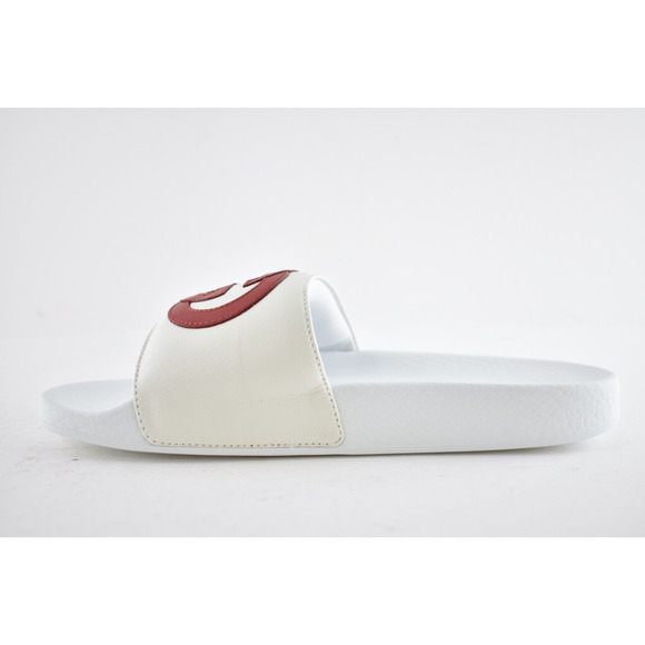 Gucci Pursuit Slides White Red Nappa Leather GG Logo Flat Flip Flop Sandal 36 - Picture 9 of 12